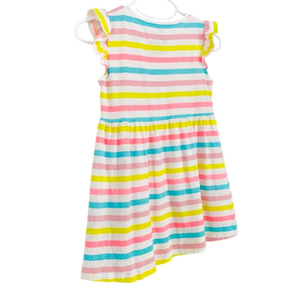 H&M KIDS Organic Cotton Multi-Stripe Flutter Sleeve Dress Size 1 1/2 -2Y - Picture 10 of 16